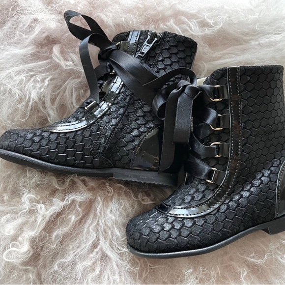 Petite Maison Kids Rusalka black leather boots sz 28 / us 11 - Picture 6 of 11